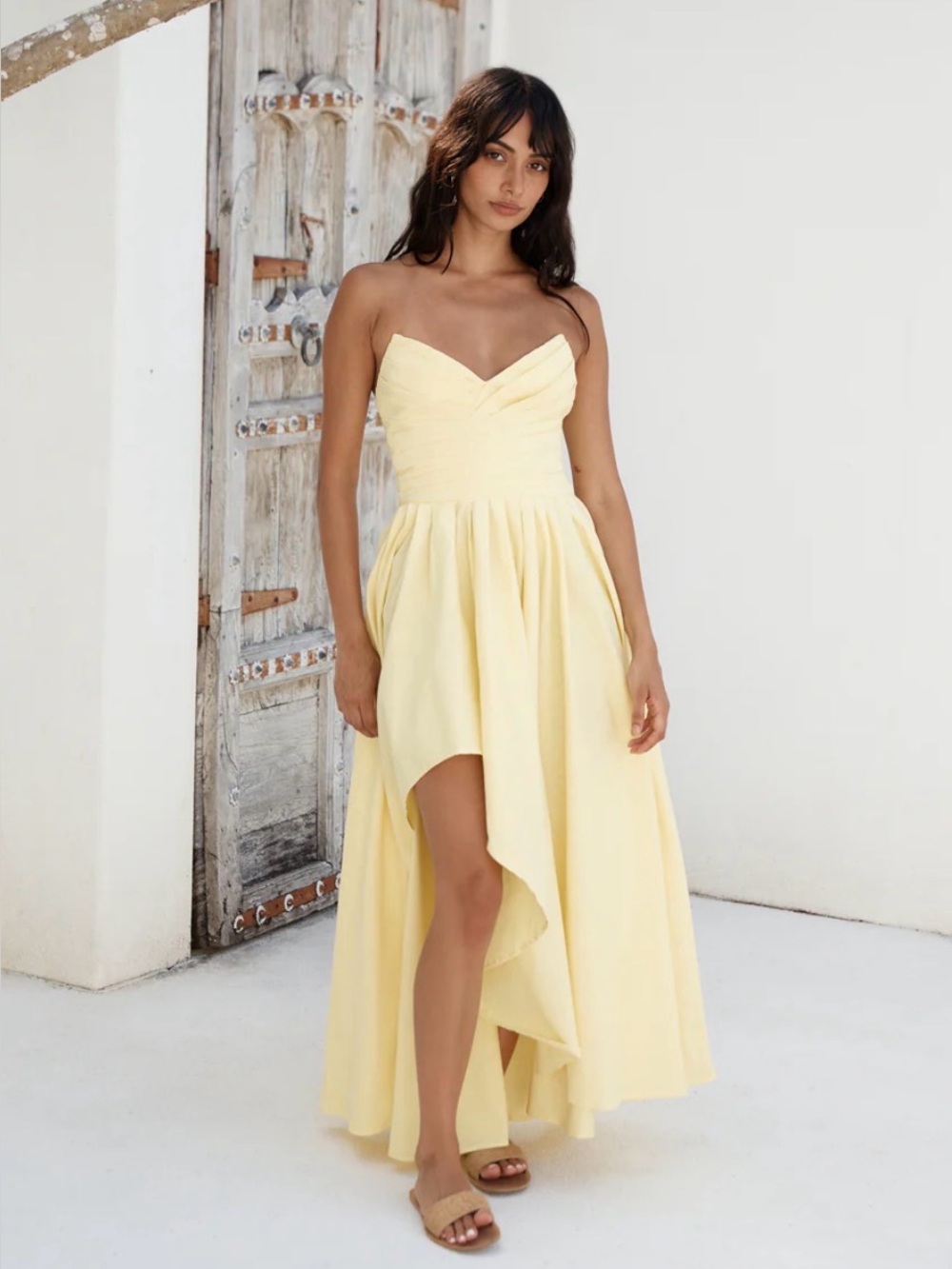 Enchantress Strapless Maxi Dress Yellow